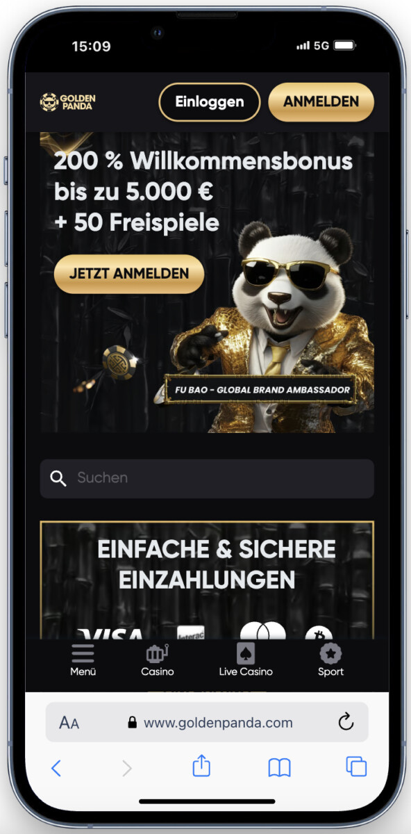 golden panda 5 euro casino