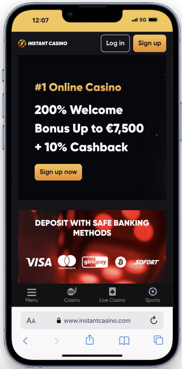 instant casino ohne 5 sekunden regel