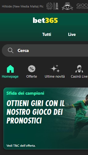 Molti giocatori considerano Bet365 come uno dei migliori casino online aams di questo periodo