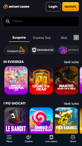 Instant Casino è uno dei casino non AAMS più di tendenza in questo momento
