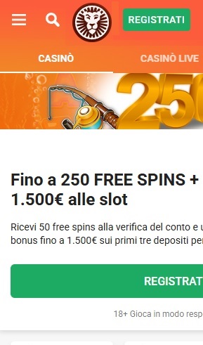 Leovegas propone un'ottima offerta di benvenuto riservata ai giocatori che si iscrivono per la prima volta