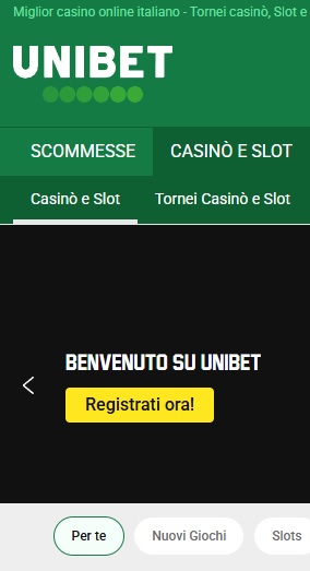 UniBet consente di giocare ai più famosi giochi da casino e piazzare scommesse sugli eventi preferiti