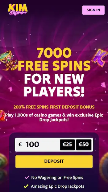 Kim Casino mobil skärmbild