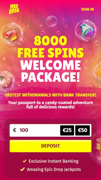 Mad Rush Casino i mobilen