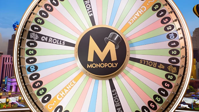 Lyckohjul från Evolutions casinospel Monopoly live.