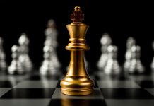 Golden chess piece