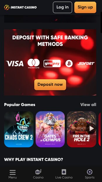 Instant Casino VPN friendly casino