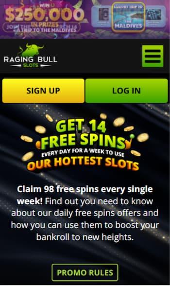 Raging Bull Casino free spins bonus