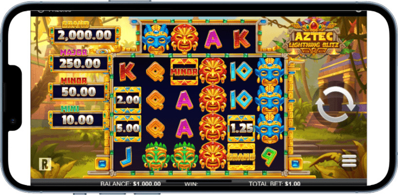 Aztec Lightning Blitz game on mobile slots app
