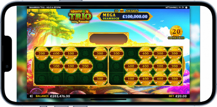 Shamrock Trio Hold & Respin Slot on iPhone app CasinoBeats