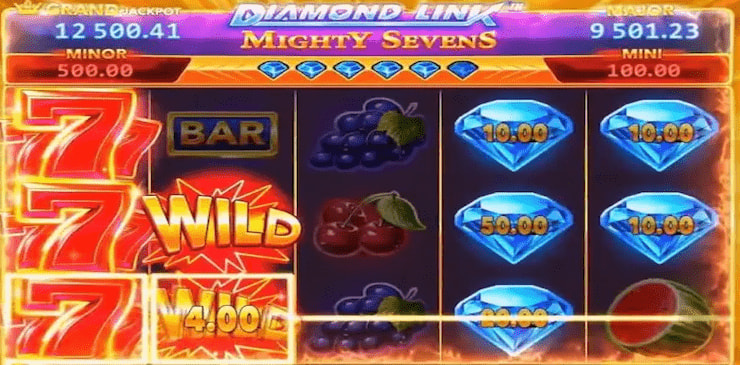 Diamond Cash Mighty Sevens jackpot slot
