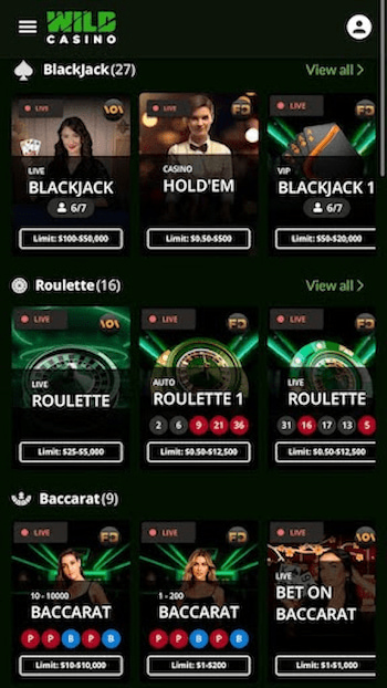 Wild Casino best no limit site for high-stakes games
