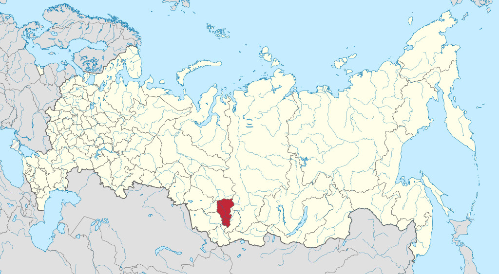 Kemerovo Oblast on a map of Russia.