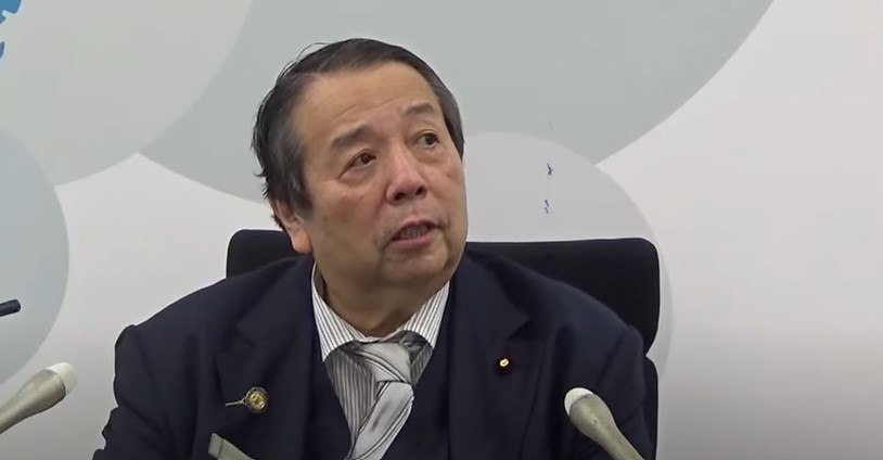 The Japanese Minister of Internal Affairs and Communications Seiichiro Murakami speaking during a press conference earlier this month.