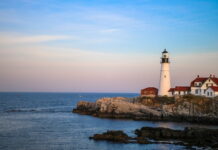 Portland Headlight at Dusk