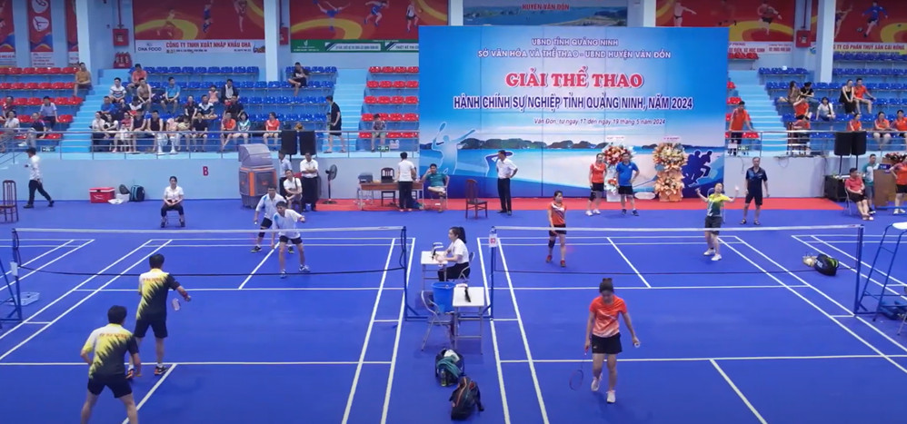 A sports event at a facility in the Van Don Economic Zone, Quang Ninh, Vietnam.