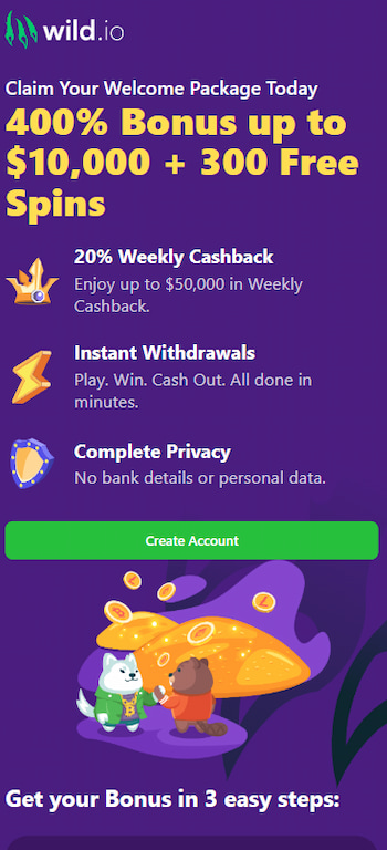 Wild.io casino bonus