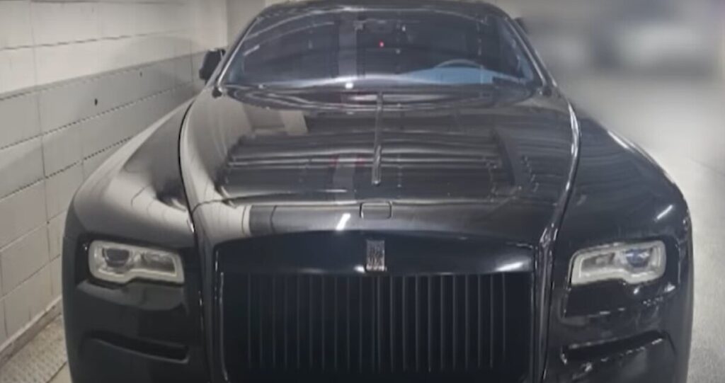 One of the luxury cars seized by the police.