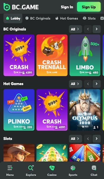 Online casino games at BC.Game