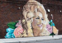 Dolly Parton Mural on Wall