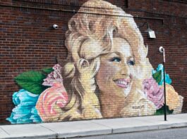 Dolly Parton Mural on Wall