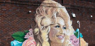 Dolly Parton Mural on Wall