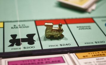 A game of Monopoly on display