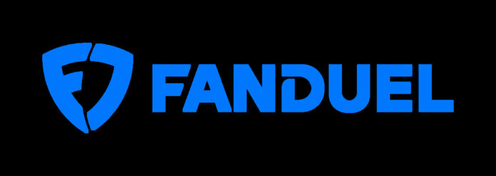 FanDuel blue logo over black background