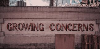 Growing Concerns wall sign