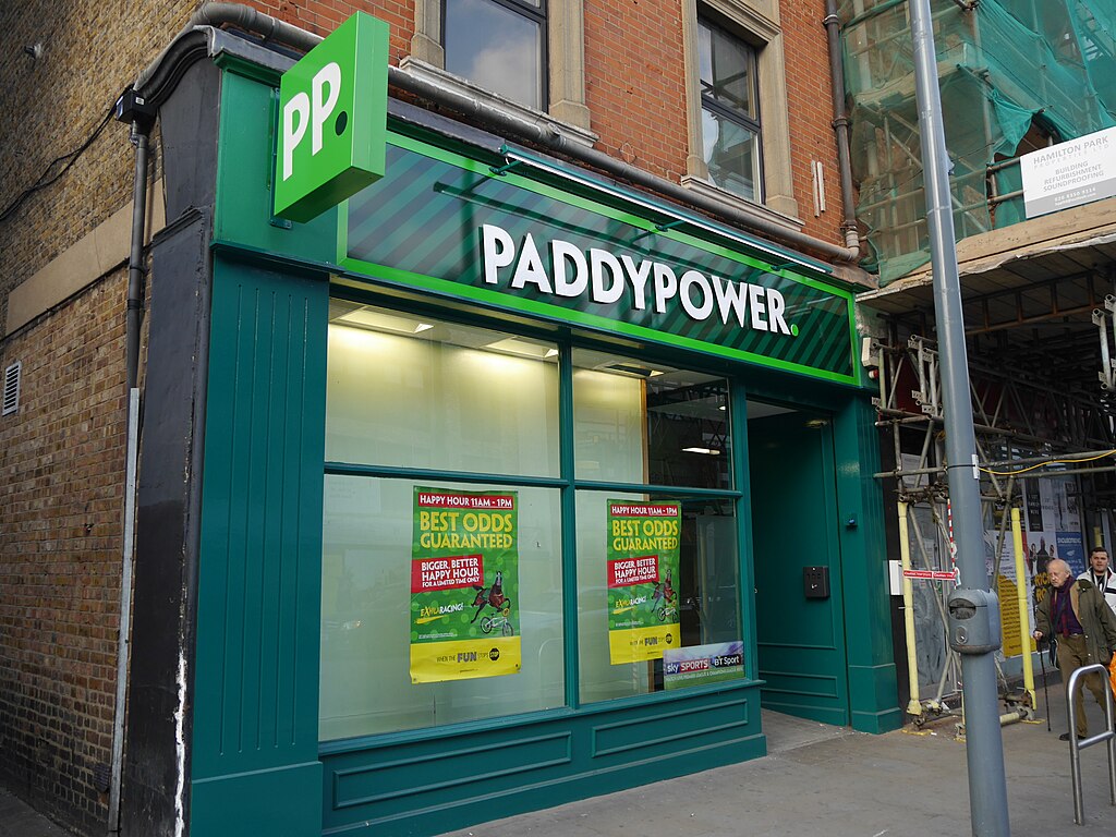 A branch of the bookmakers Paddy Power in London, UK.