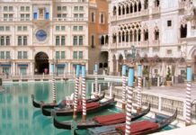 Boats outside Venetian Resort, Las Vegas