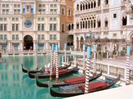 Boats outside Venetian Resort, Las Vegas