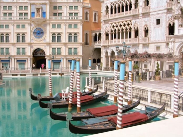 Boats outside Venetian Resort, Las Vegas