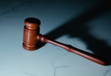 Wooden judge’s gavel