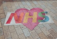 NHS Graffiti on Pavement