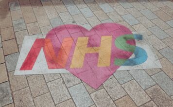 NHS Graffiti on Pavement