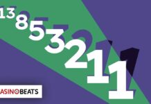 A colorful graphic with the numbers 13, 8, 5, 3, 2, 1 displayed prominently, alongside the logo for CasinoBeats.